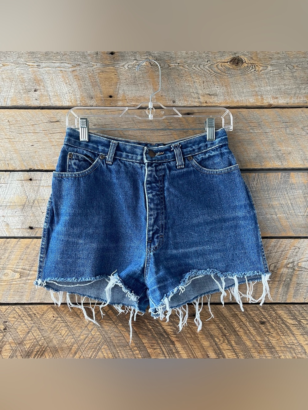 VTG 80s Calvin Klein Cut Off Raw Hem Denim Jean Shorts High Rise Women’s Sz 12